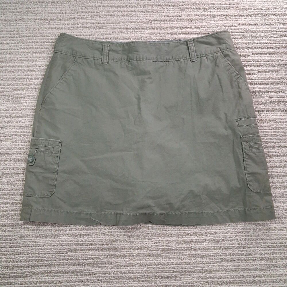 dockers womens size 4 olive green cargo skort cotton stretch casual skirt shorts